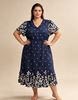 Picture of PLUS SIZE DRESS WITH POLKA DOT LEAF PATTERN